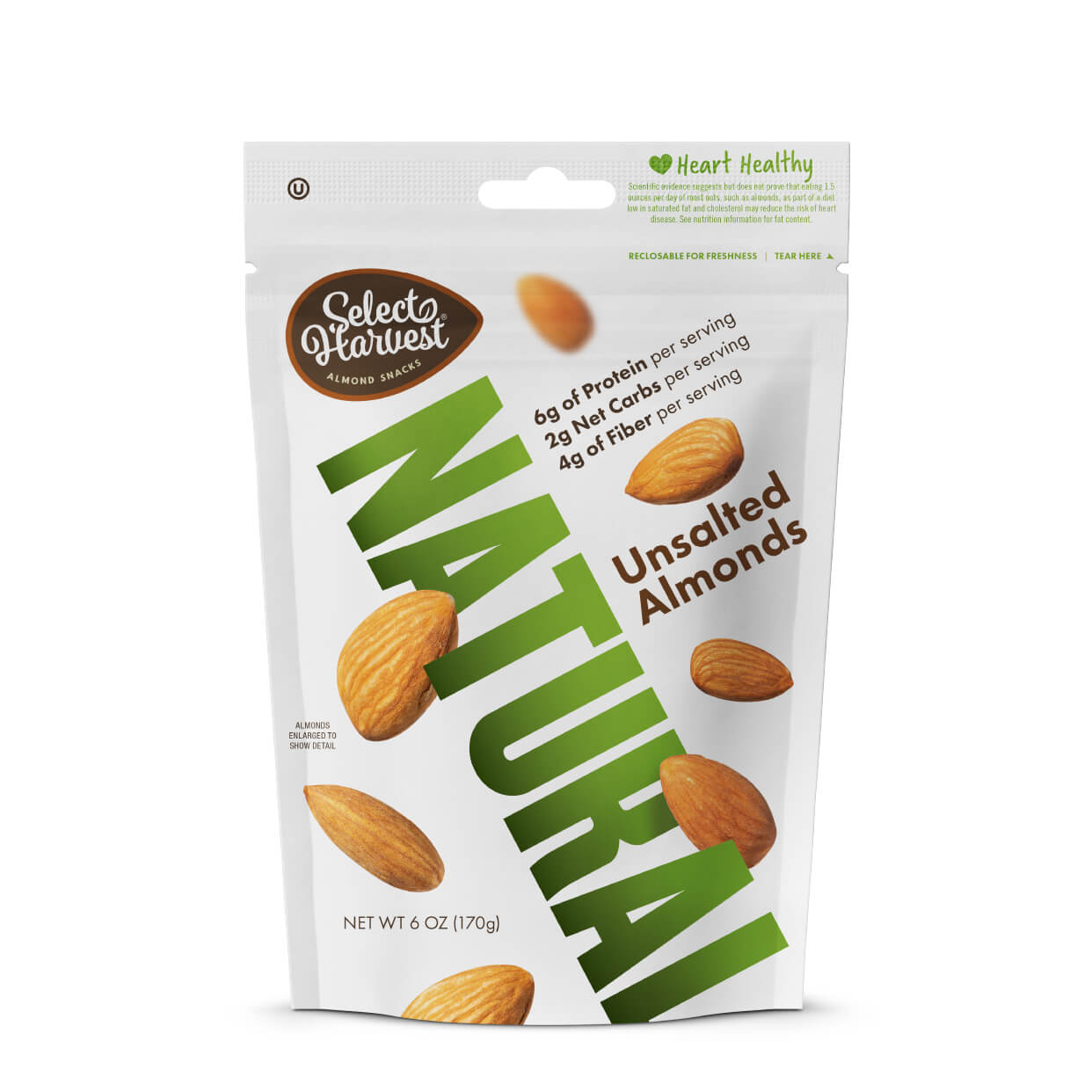 Natural Whole Almonds, Unsalted