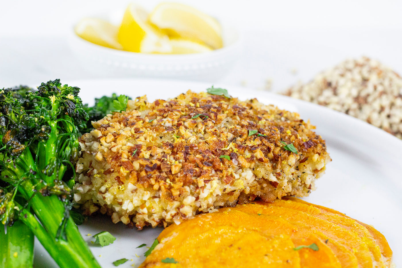 Diced Almond Crusted White Fish