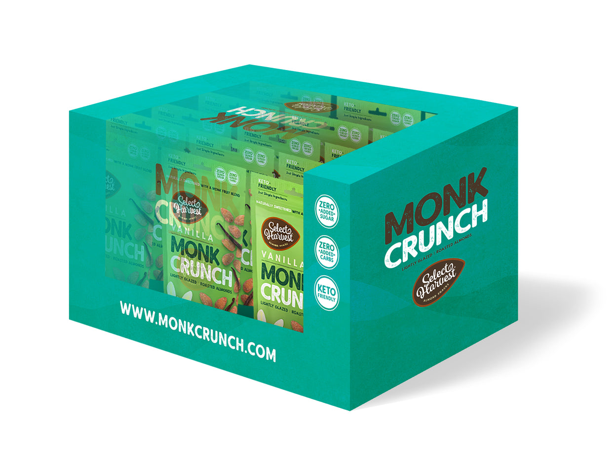 Case - Monk Crunch - Vanilla - 5 oz Pouch - 15 ct. DRP