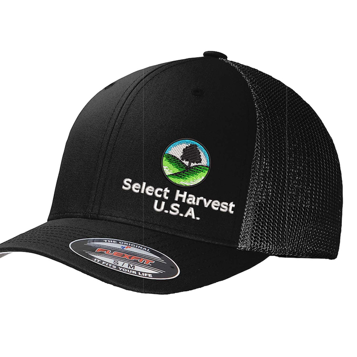 Fitted Hat, Solid Material, Select Harvest USA logo