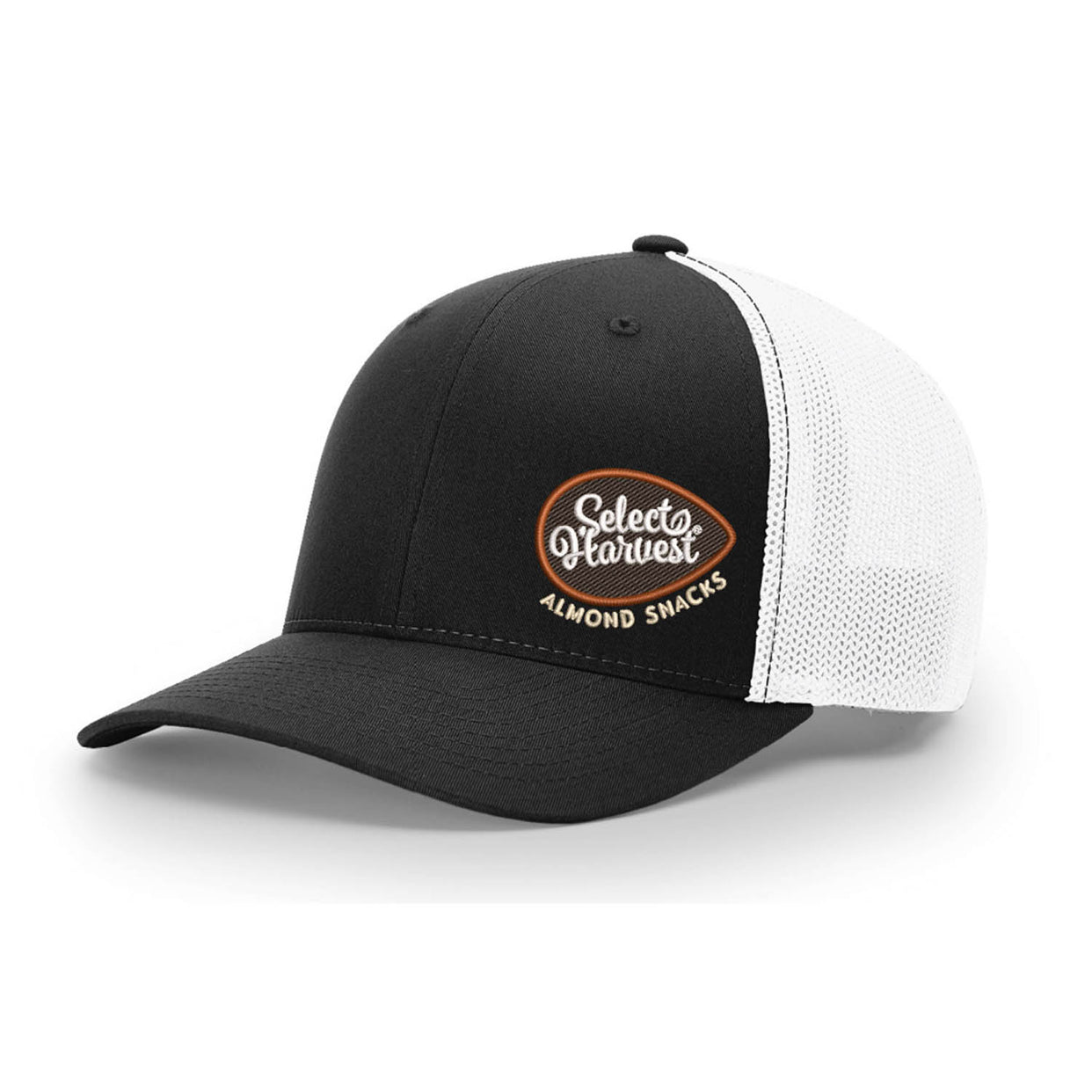 Flex Fitted Hat, Mesh Back, Select Harvest Almond Snacks logo
